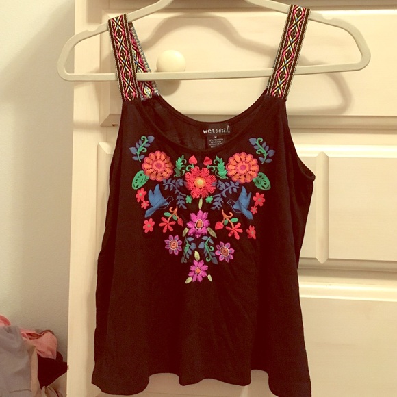 Bird and floral crop top