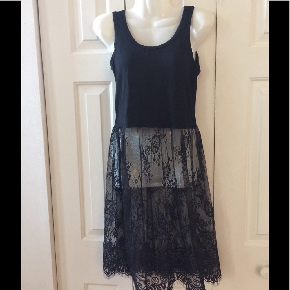 ⬇️ BLACK MIDI LACE EXTENDER DRESS SIZE M - Picture 3 of 5