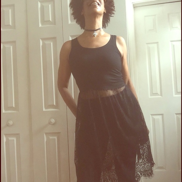 ⬇️ BLACK MIDI LACE EXTENDER DRESS SIZE M - Picture 2 of 5