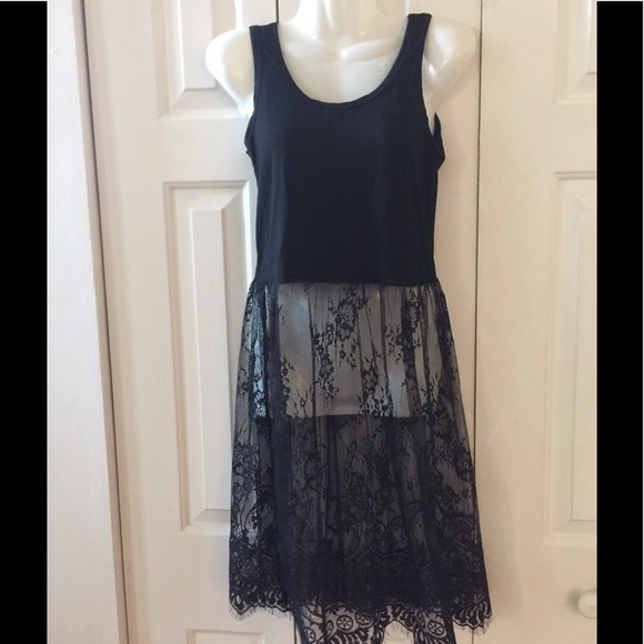 ⬇️ BLACK MIDI LACE EXTENDER DRESS SIZE M - Picture 3 of 5