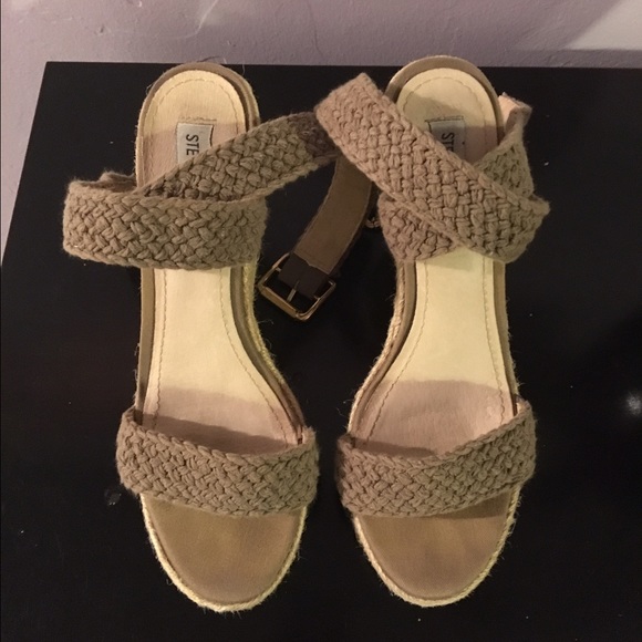 Army Green Steve Madden Wedges- 8 1/2