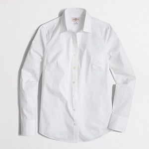 White stretch button down