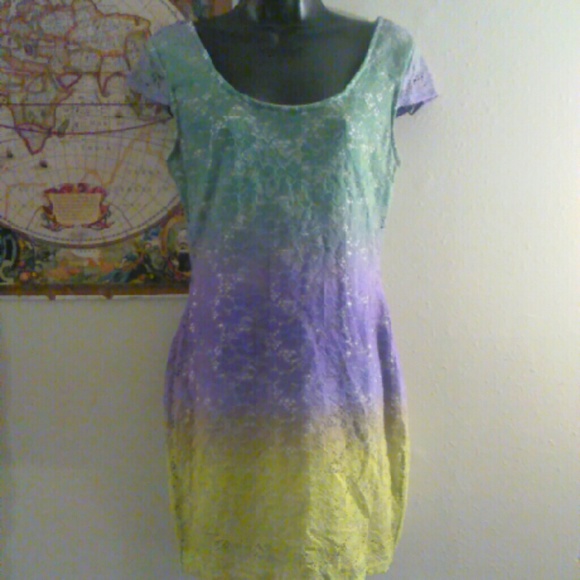 Material Girl gradient lace dress with open back