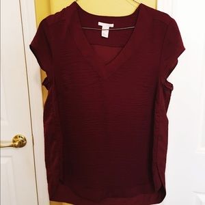 Wine color silk blouse