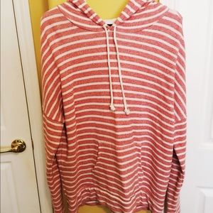 Red and white striped hoodie