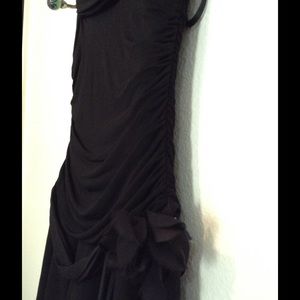 BCBG strapless dress with asymmetrical bottom.