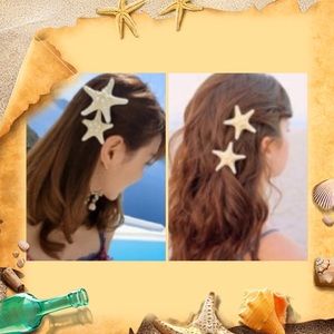 💍🌴BEACH WEDDING 2pc STARFISH HAIR CLIPS A BEAUTY