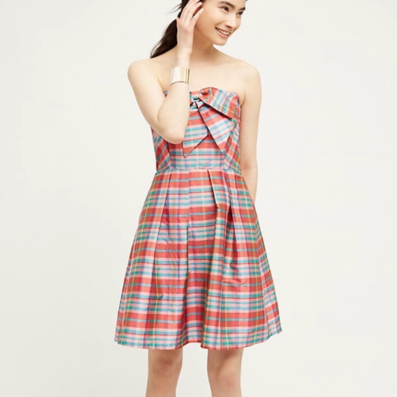 Final $ Anthropologie Eva Franco plaid bow dress