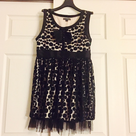 Twenty One Dresses & Skirts - Crazy cute Lacy Polka Dot Dress L