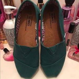 Teal Toms style Shoes Slip Ons