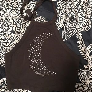 Crescent Moon & Stars Gypsy Warrior Halter Crop