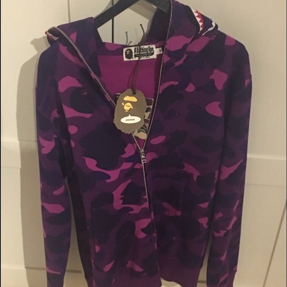 Purple Bape Shark Hoodie