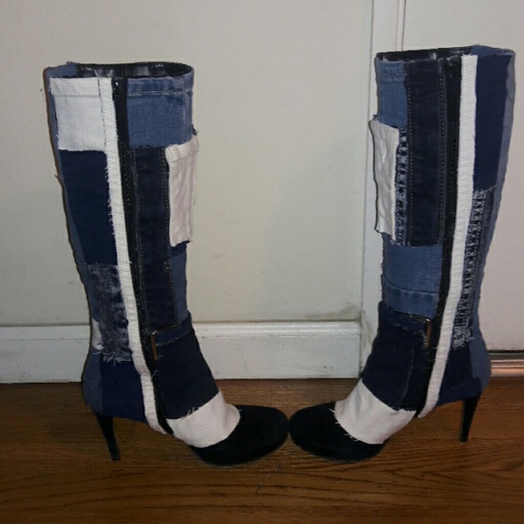 Denim patchwork boots - Picture 3 of 4