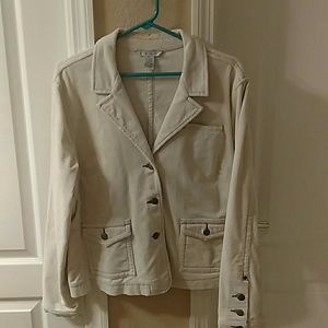 Cream corduroy three button blazer