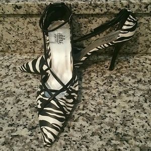 Zebra pattern high heels