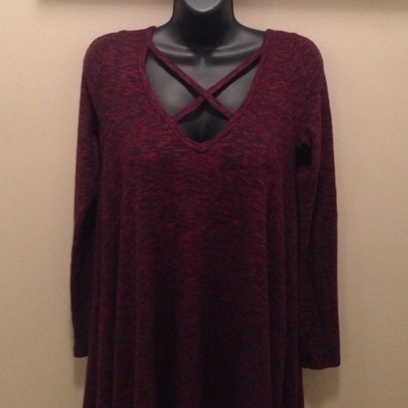 NWT Burgundy Strappy Front & Back Tunic/Dress - Picture 4 of 4