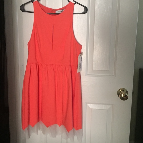 DO+BE Peach/Orange peep hole dress