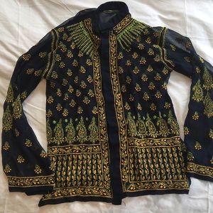 Sheer long sleeve top