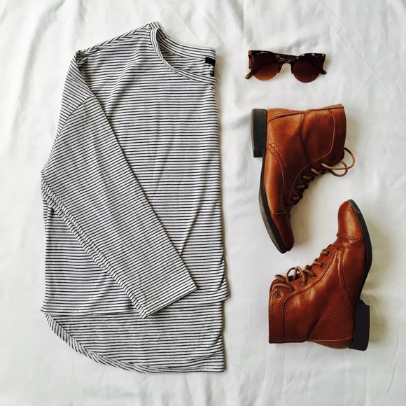 Forever 21 Tops - F21 | High-Low Cropped 3/4 Sleeve Tee