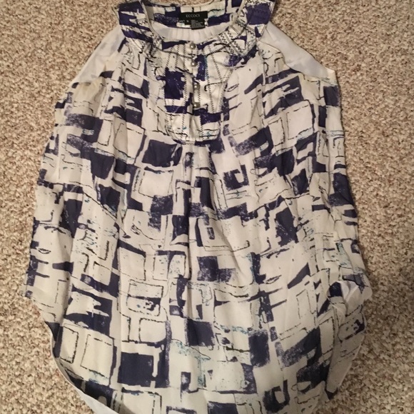 Eccoci Purple and White Modern Blouse