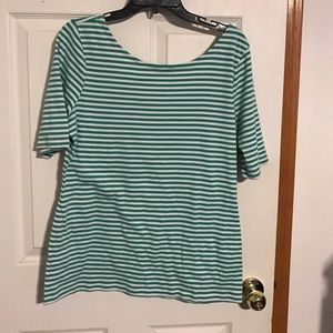 Banana Republic green/white stripe top XL
