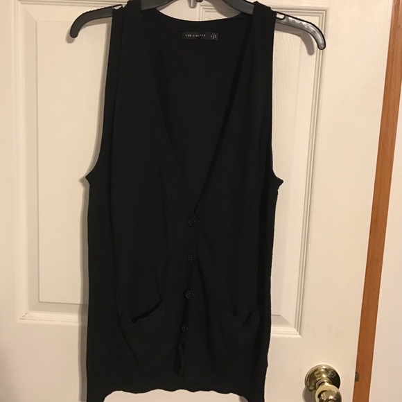 The Limited black cardigan vest size L