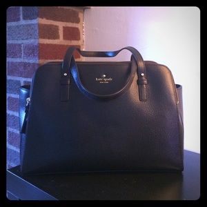 Kate Spade Lydia bag: black with gold zippers