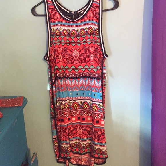 Tribal Mini racer back dress zip closure NWT