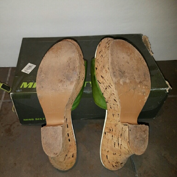 Miss Sixty Green Leather Butterfly Slingback Wedge - Picture 3 of 4