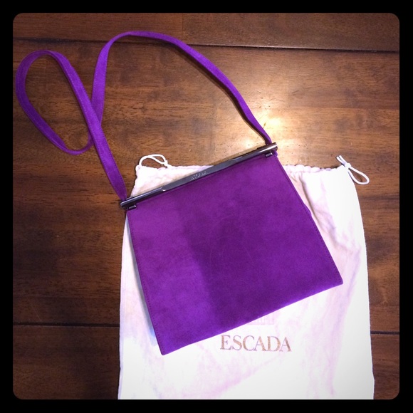 ☃ CLOSET CLEAR OUT☃ Escada purple suede purse - Picture 1 of 4