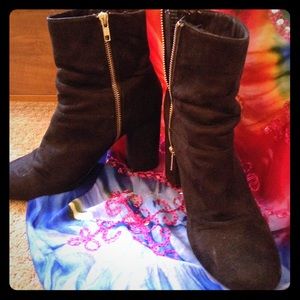 H&M Women's Black Suede Ankle Boots