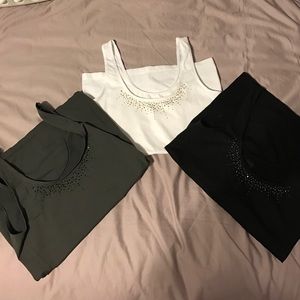Set of 3! The Limited embellished camis size L