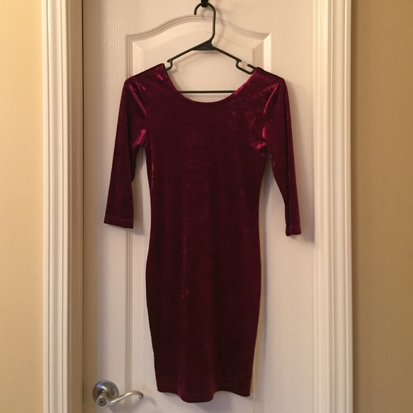 FOREVER21 Burgundy Velvet Mini Dress