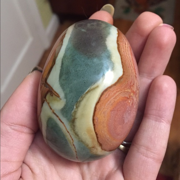Huge polychrome Jasper egg shape crystal mineral