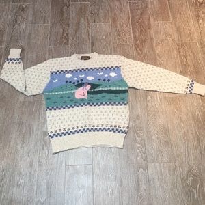 Vintage Eddie Bauer Pig Sweater
