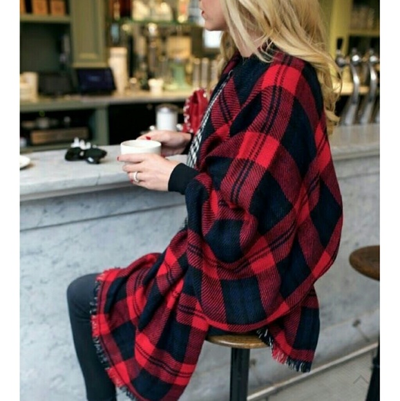 HP||⭐Luxurious Reversible Plaid Blanket Wrap Scarf - Picture 5 of 8