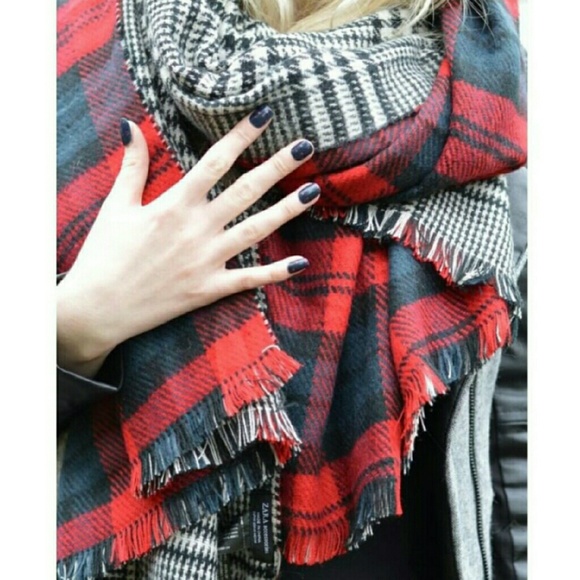 HP||⭐Luxurious Reversible Plaid Blanket Wrap Scarf - Picture 8 of 8