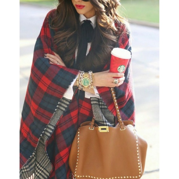 HP||⭐Luxurious Reversible Plaid Blanket Wrap Scarf - Picture 6 of 8