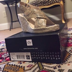 DV Dolce Vita Snakeskin Espadrille Wedge Sandal