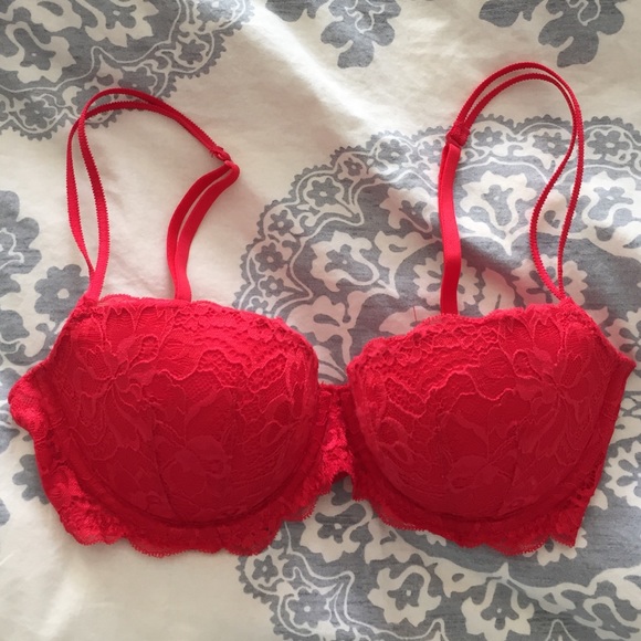PINK Victoria's Secret Other - Victoria's Secret PINK Red Lace Push Up Bra
