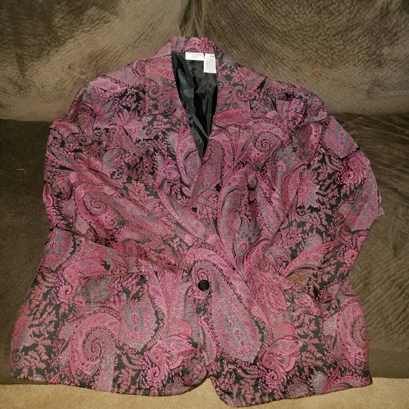 Dark Purple & black Paisley design business jacket