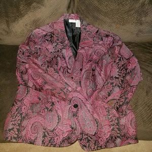 Dark Purple & black Paisley design business jacket