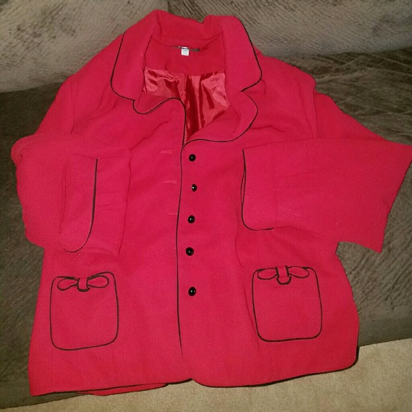 Women's red business jacket.