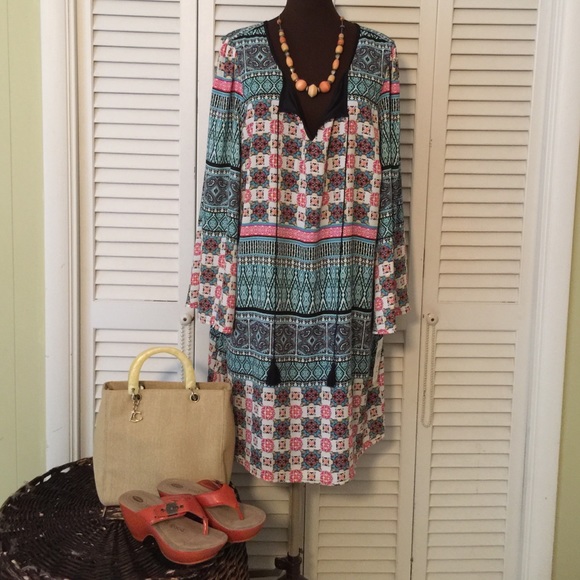 Speechless Dresses & Skirts - BOHO DRESS W/ BELL SLEEVES