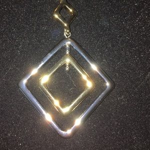 LIA SOPHIA TWO-TONED GOLD & SILVER SLIDE PENDANT