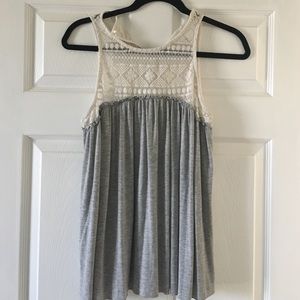 Jolt Embroidered-Lace Knit Tank