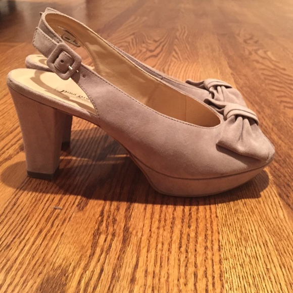 Paul Green Suede Peep Toe Sling Backs - Picture 2 of 4
