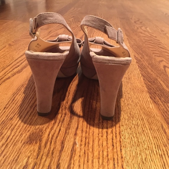 Paul Green Suede Peep Toe Sling Backs - Picture 3 of 4