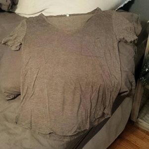 Heathered brown tee