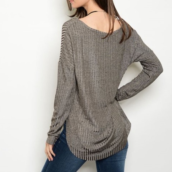 ⚜️COCOA Soft Ribbed Top - Picture 2 of 2